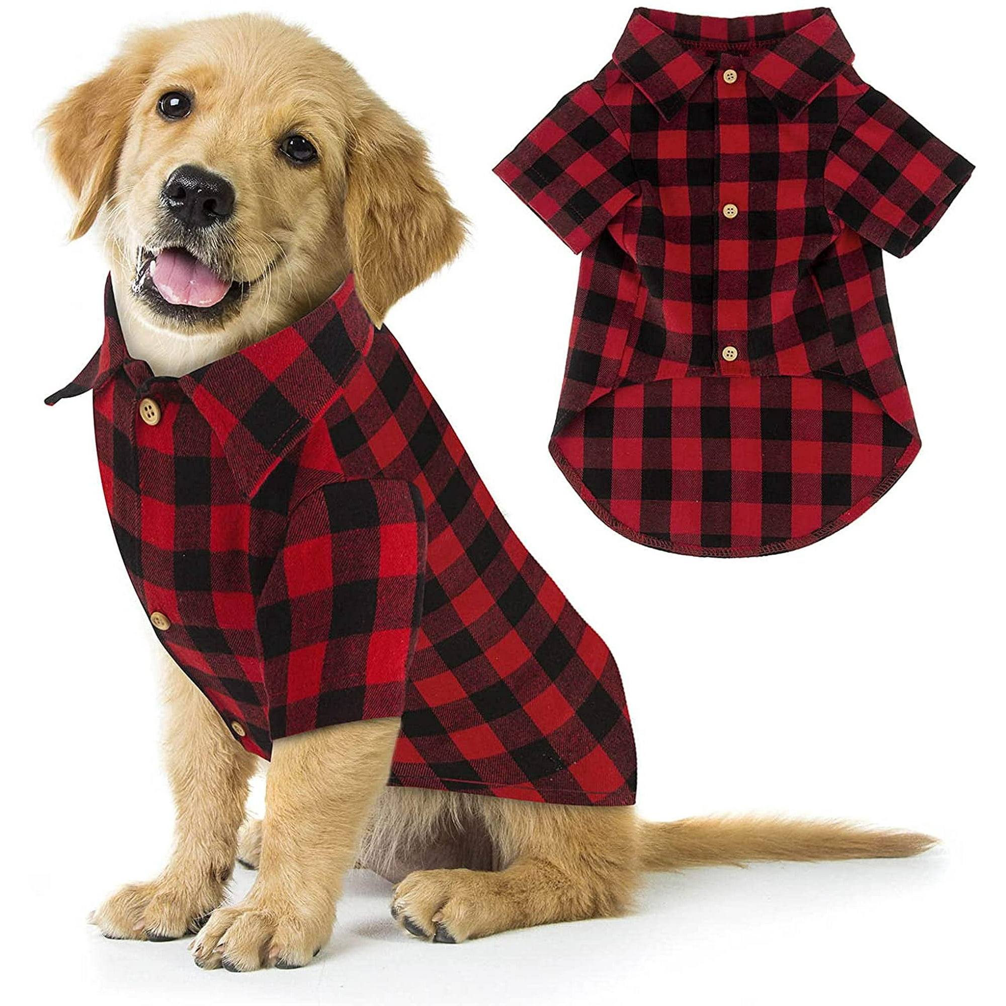 Plaid Dog Shirt Red Buffalo Dog Outfit Soft Casual Dog Clothes for Small  Medium Large Dogs Puppy Cats Halloween Thanksgiving Christmas Costumes  Small | Walmart Canada