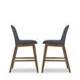 thumbnail image 4 of Ashcroft Diana Square Fabric Upholstered Counter Stool in Dark Gray (Set of 2), 4 of 4