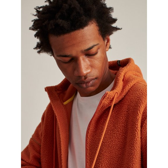 Bonobos Fielder Men's and Big Men's Sherpa Fleece Full Zip Hoodie, Up to Size 3XL