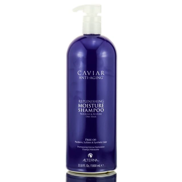 33.8 oz , Alterna Caviar Anti-Aging Replenishing Moisture Shampoo - Sulfate-Free Hair - Pack of 3 w/ Sleekshop Teasing Comb Alterna by Sleekshop Caviar belleza