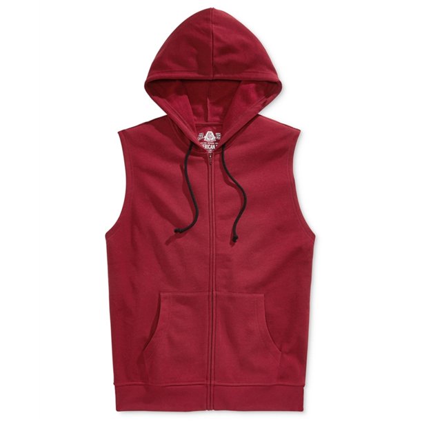 American Rag - Sudadera con capucha para hombre, forro polar FZ, color rojo, XXL American Rag Sudadera