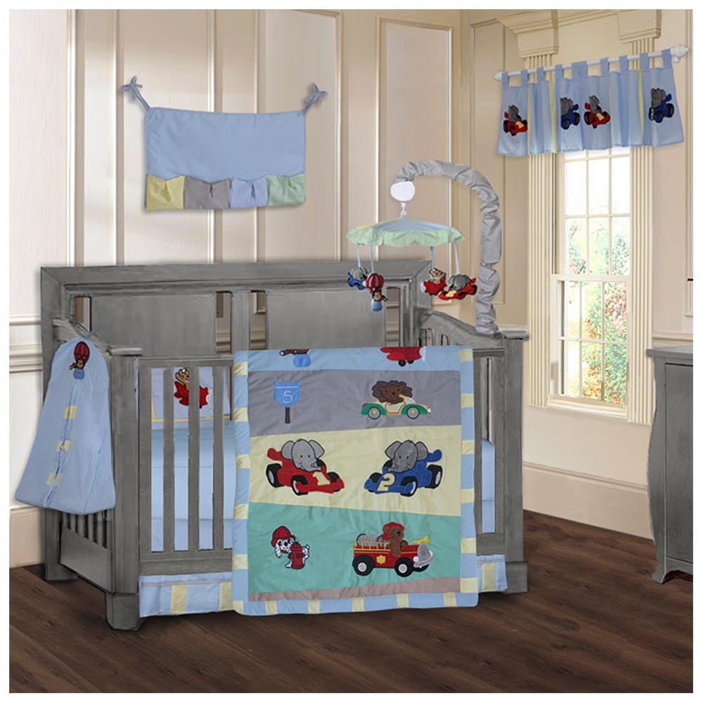 BabyFad Animal Zoom 9 Piece Crib Bedding Set Walmart