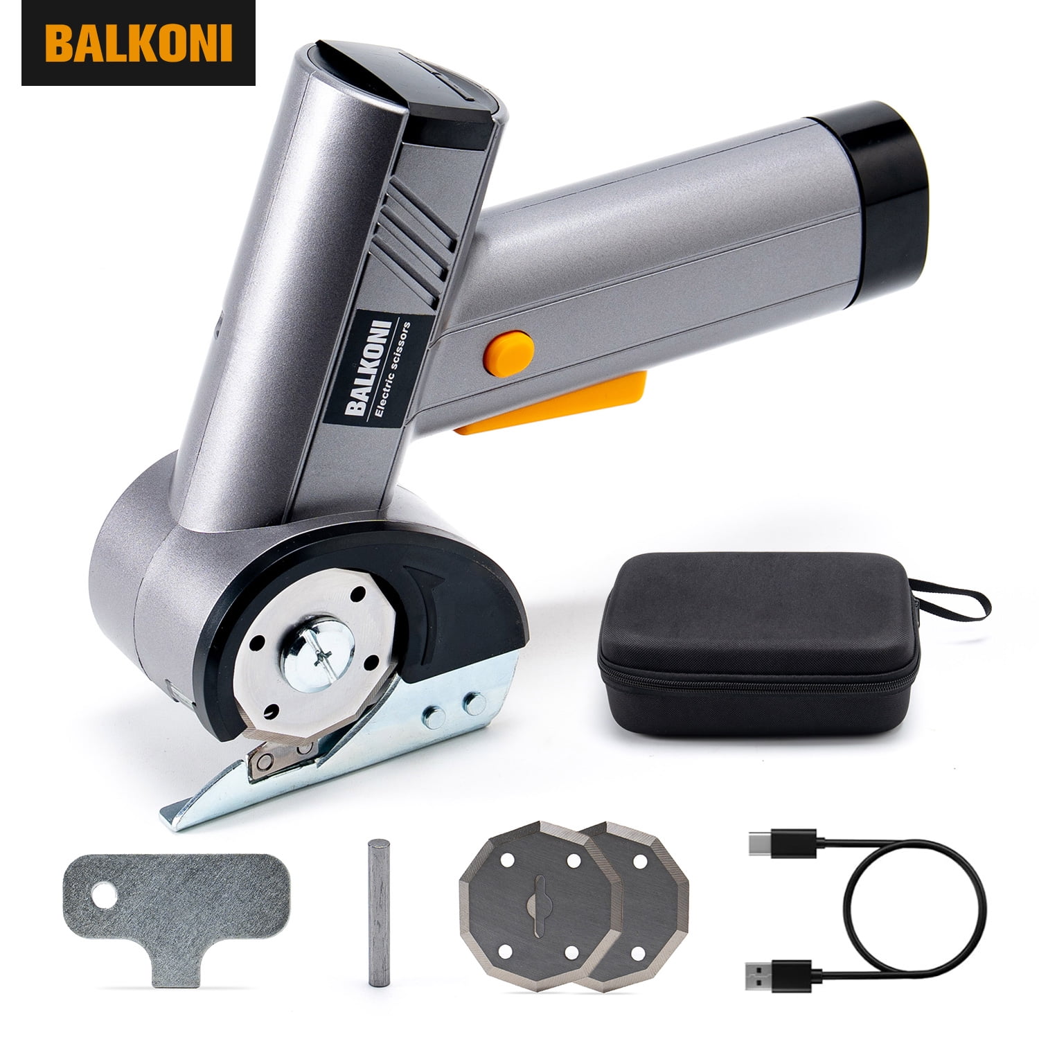 Cordless Electric Scissors With USB- Battery, USB Charging & 1300mAh Battery - Heavy-Duty Rotary Cutter Suitable For Fabric, Leather, Cardboard - Ergonomic Anti-Slip Handle, Safety Lock & LED Light