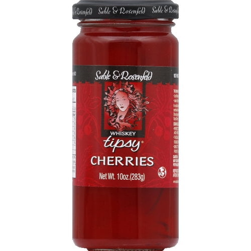 Sable & Rosenfeld Whiskey Tipsy Cherries, 10 oz (Pack of 6)