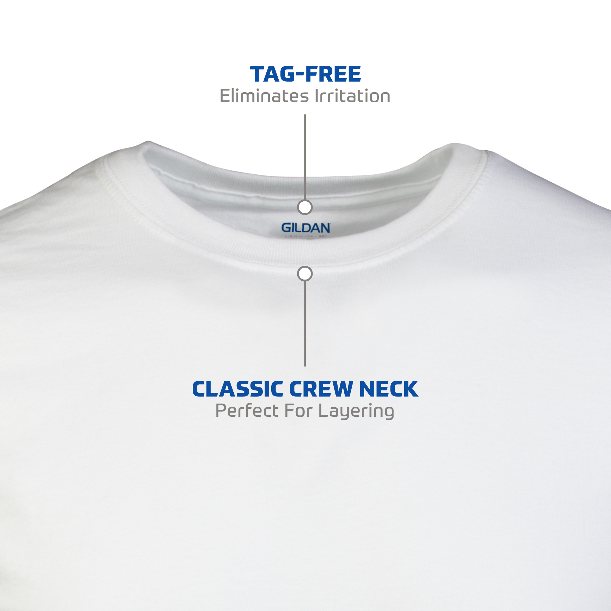 Gildan Men's Crew T-Shirt, 12-Pack, White photo 3