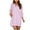 Pink, variant on WXLWZYWL Womens Button Down Shirt Dresses with Pockets Cotton Button Up Tunics Long Sleeve Solid High Low Blouse Tops
