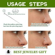 18G Threadless Nose Studs CZ Nose Rings for Women Men Push Pin Lip Stud Rings Flat Back Earrings