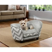 Enchanted Home Pet Ultra Plush Snuggle Pet Bed, Grey Chevron