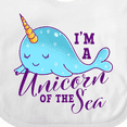 thumbnail image 4 of Inktastic Cute Narwhal I'm a Unicorn of the Sea Girls Baby Bib, 4 of 4