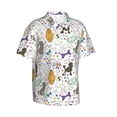 thumbnail image 2 of Daiia Colorful Poodle Dog Hawaiian Shirt for Men Gentle Cotton Regular Short Sleeve Casual-X-Large, 2 of 9