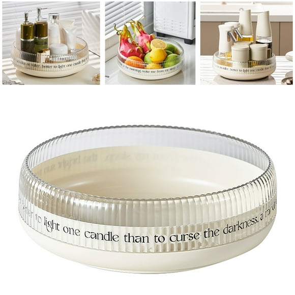 Turntable Organizer Rotating Spice Organizer Turntable Tray Storage Turntable Turntable Container Turntable Organizer Plastic Container Round 360 Degrees Rotating Easy Access