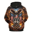 thumbnail image 2 of LAOLIUSN Men's 3d Print Wolf And Bald Eagle Graphic Hoodie Animal Themed Sweatshirt, S-4XL, 2 of 7