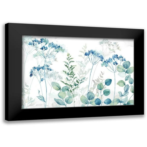 Coulter, Cynthia 14x11 Black Modern Framed Museum Art Print Titled - Botanical Landscape blue green