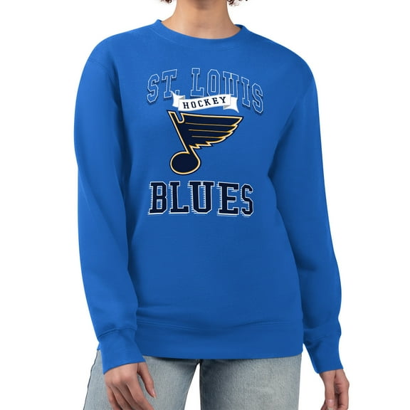 Women's G-III 4Her by Carl Banks Blue St. Louis Blues Team Logo Tri-Blend Fleece Pullover Sweatshirt