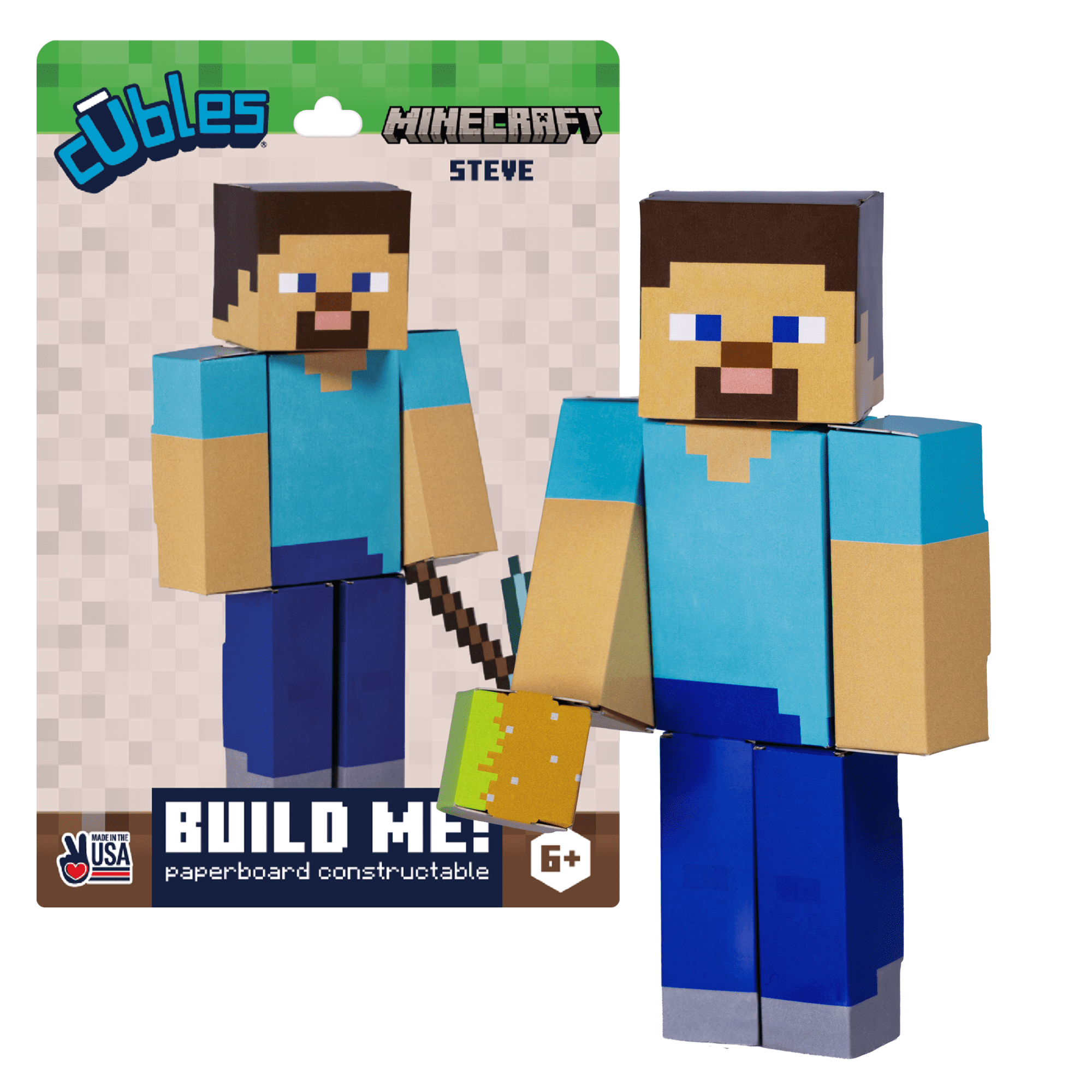 Cubles Toy Building Set, 3D Puzzle Meets Paper Craft Origami Kit, STEM Toy, Minecraft Steve