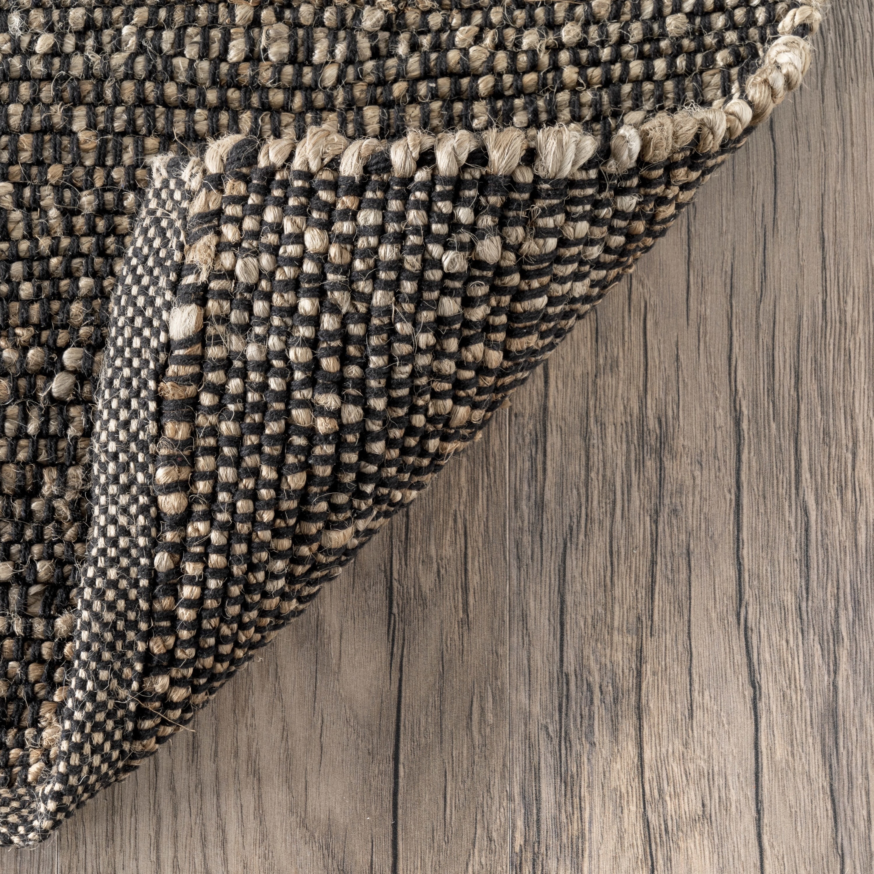 nuLOOM Elfriede Jute Blend Charcoal 2' x 3' Farmhouse Area Rug