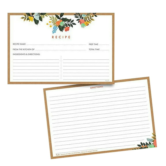 SIEYIO Cute Recipe Cards Double Sided Non-Smudge Paper for Wedding Bridal Shower 10pc