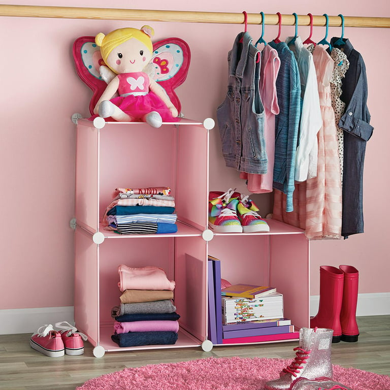 Hanging Closet Organizer - Plastic - Pink - White from Apollo Box