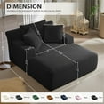 thumbnail image 2 of Aukfa 66" Oversized Chaise Lounge Indoor Chair Boneless Couch for Living Room, 3Pillows, Black, 2 of 9