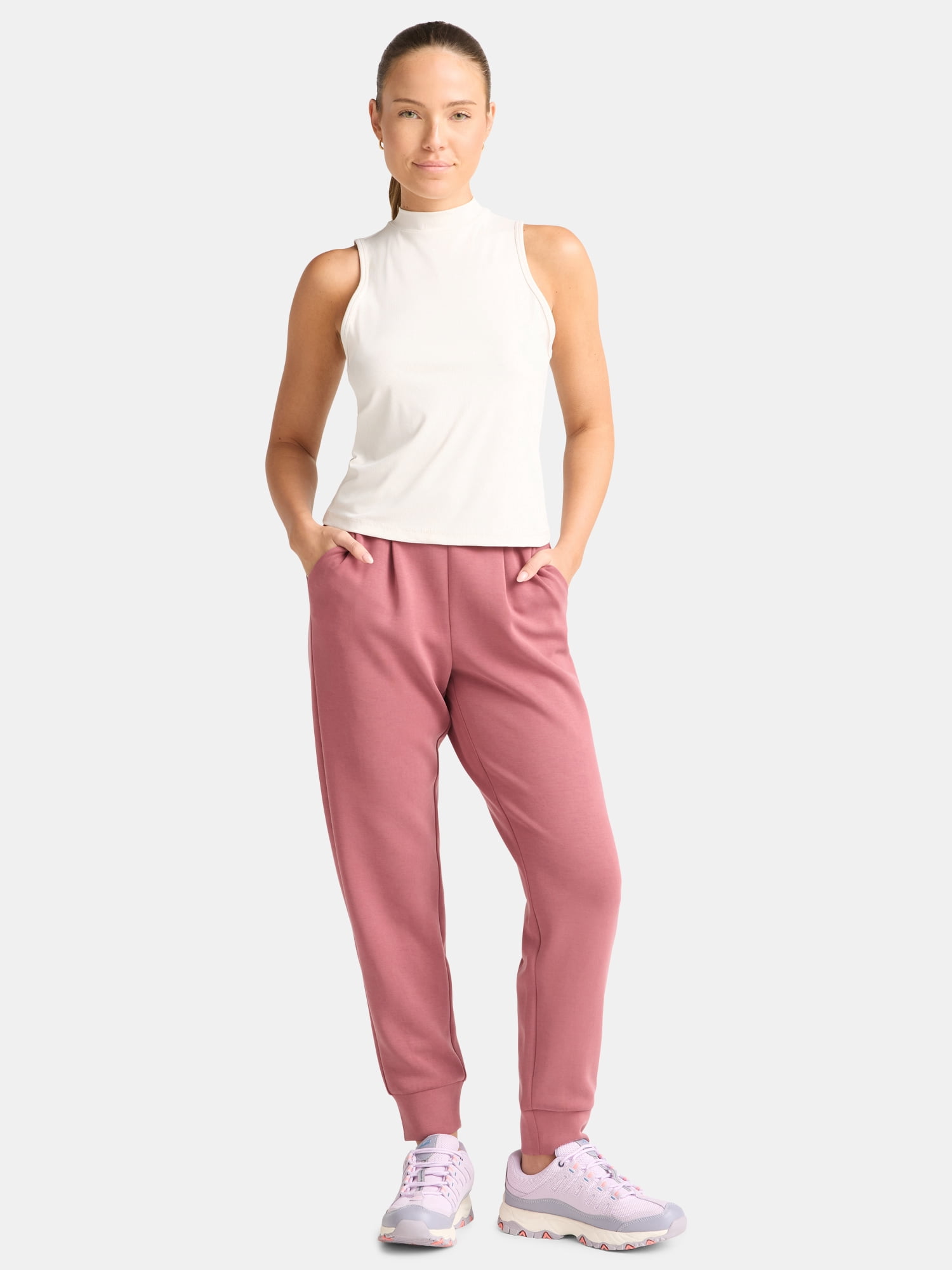 Avia Women's Ribbed Mock Neck Tank Top, Sizes XS-XXXL