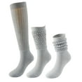 thumbnail image 5 of hoksml Men's Women's Knitted Pile Socks Stockings Winter Solid Color Extra Long Tight Warm Socks 3 Pairs, 5 of 9