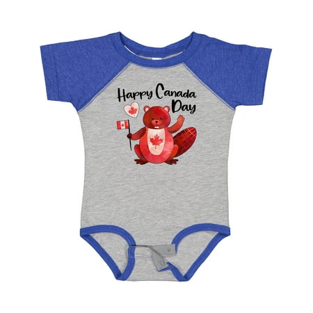

Inktastic Happy Canada Day Cute Red Beaver with Canadian Flag Gift Baby Boy or Baby Girl Bodysuit