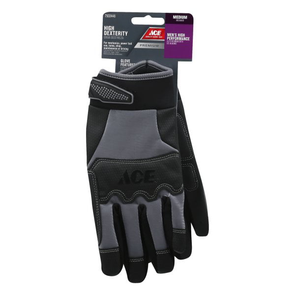 ACE Extreme High Performance Synthetic Leather Gloves Black Medium 52552-23 NEW 