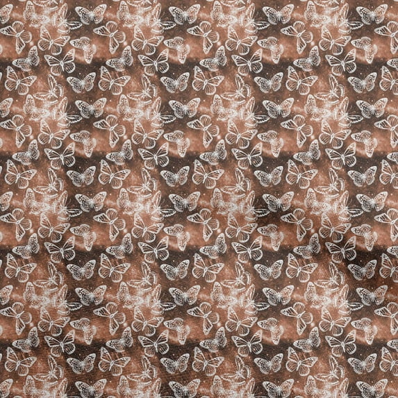 oneOone Velvet Rust Brown Fabric Butterflies Sewing Craft Projects Fabric Prints By Yard 58 Inch Wide