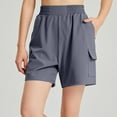 thumbnail image 2 of Ltctricy Women's Hiking Cargo Shorts Plus Size Elastic High Waisted Knee Length Bermuda Shorts Summer Casual Shorts, 2 of 7