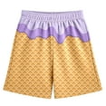 thumbnail image 2 of BloomJoy Toddler Ice Cream Shorts Boy 2-14T Summer Preppy Ice Cream Baseball Shorts Casual Elastic Waist Short-Pants with Pockets 2-3 Years Purple Summer Shorts, 2 of 5