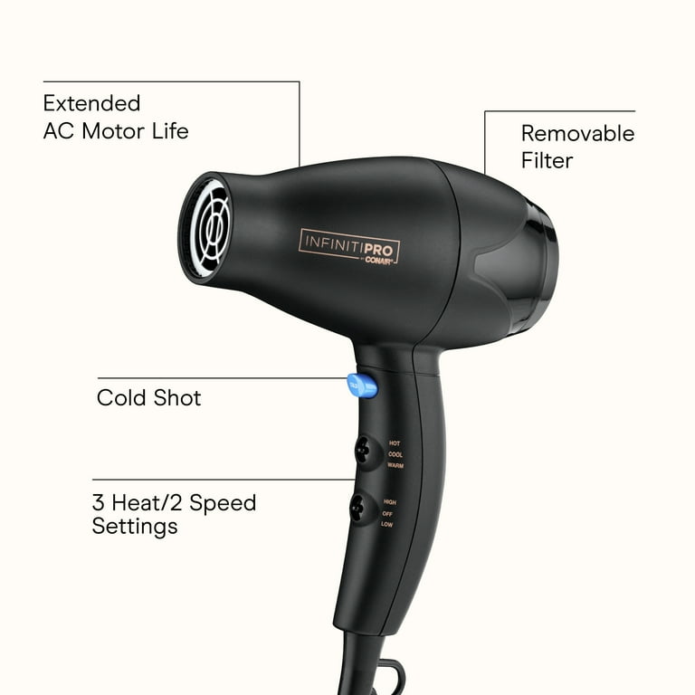 INFINITI PRO CONAIR Mighty Mini Hair Dryer, Compact Travel Blow