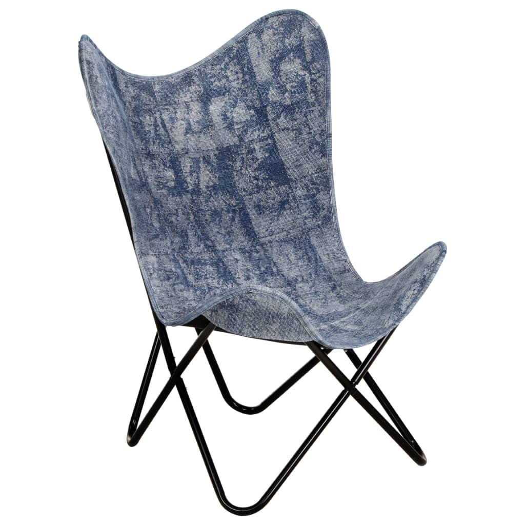 erfgoed Seminarie bon vidaXL Butterfly Chair Indigo Blue Canvas - Walmart.com