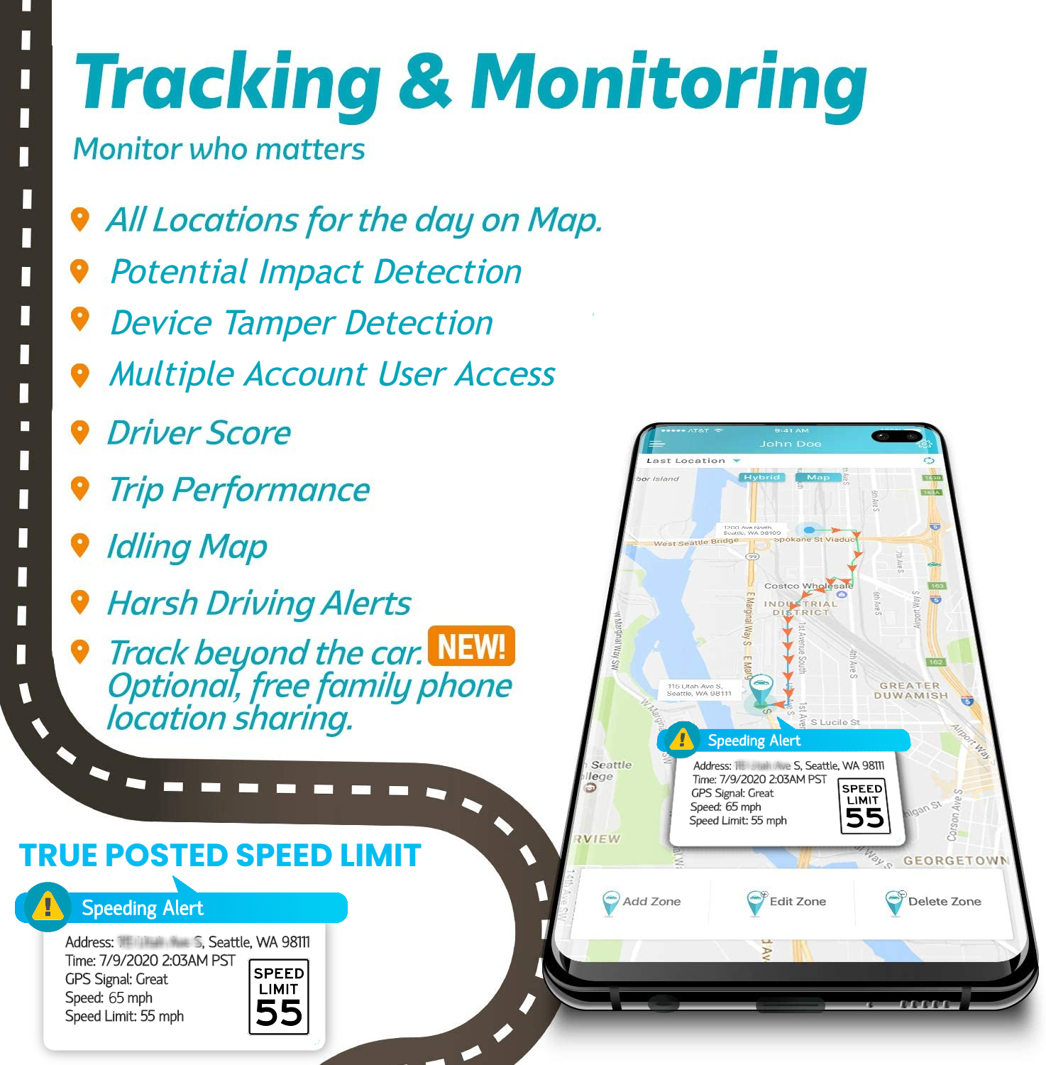 Vyncs - GPS Tracker for Vehicles 4G, No Monthly Fee, Vehicle Location, Trip History, Driving Alerts, GeoFence, Fuel Economy, OBD Fault Codes, USA-Developed, Family or Fleets, Activation Fee Required - image 6 of 7