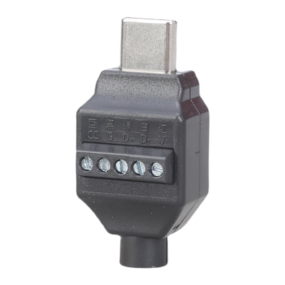 Portable Type C Connector Black Without Soldering Required 5Pin/4Pin Crimp Terminal Adapter for USB C Cable Repair