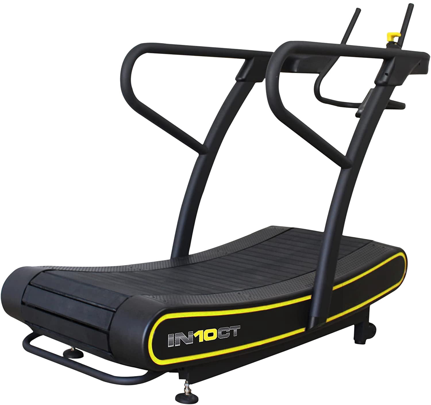IN10CT Manual Curved Exercise Treadmill, Black and Yellow, 400 lb