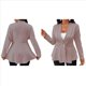 thumbnail image 2 of Chaqueta Texturizada con Botones, Cuello en V y Dobladillo con Volantes para Mujer, Talla Grande Rosa M, 2 of 6