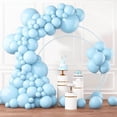 thumbnail image 3 of Pastel Balloons Birthday Balloon Arch Kit Blue Balloons 120pcs, 3 of 7