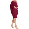 thumbnail image 3 of Women's Casual Loose Fit Long Sleeves Dolman Style Solid Midi Dress, 3 of 4