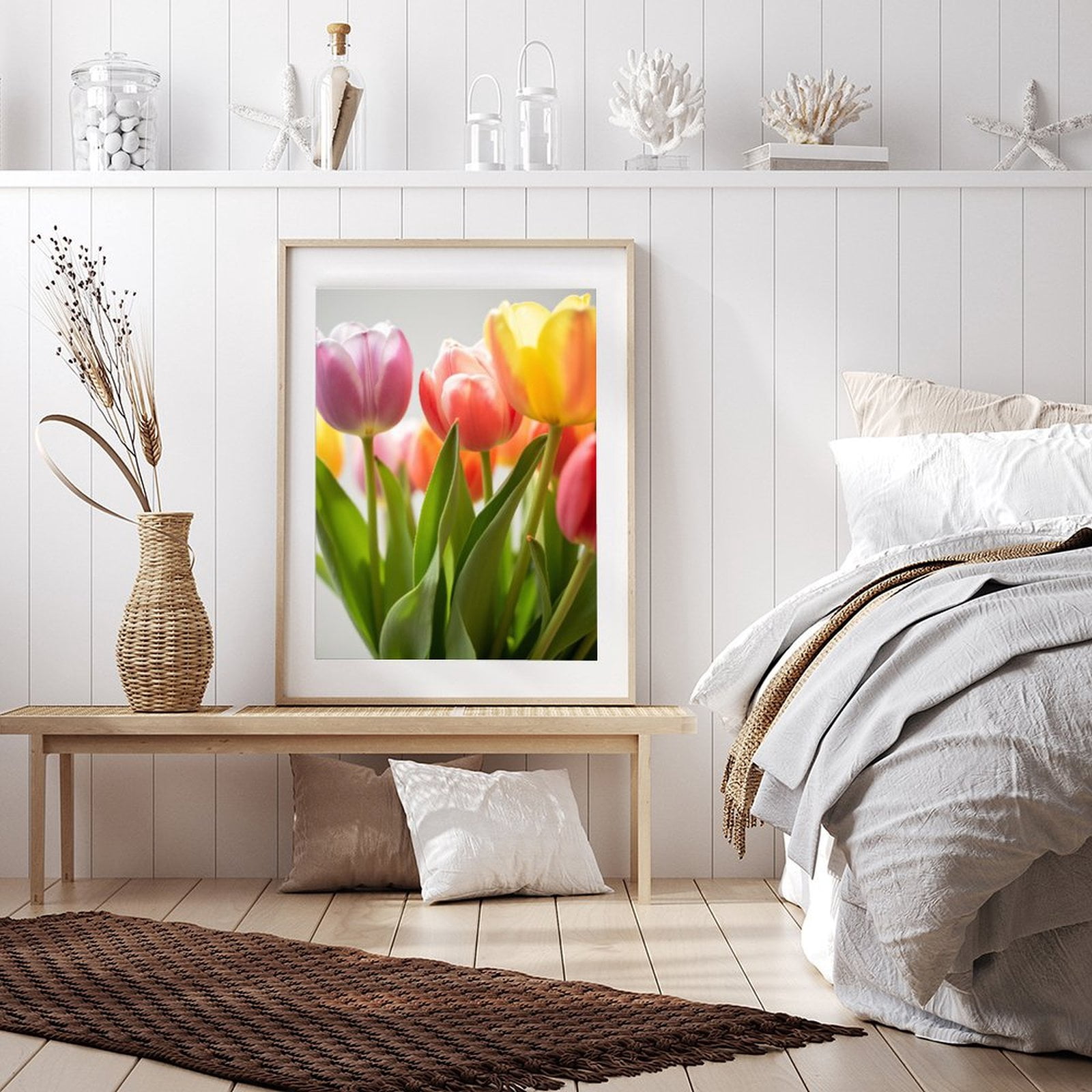 Diamond Art Kit for Adults, Spring Tulips Varied Colors Blooms Diamond Painting for Adults Beginners, 5D DIY Diamond Art Painting Kits, Colorful Diamond Painting Craft for Home Decor 12x16