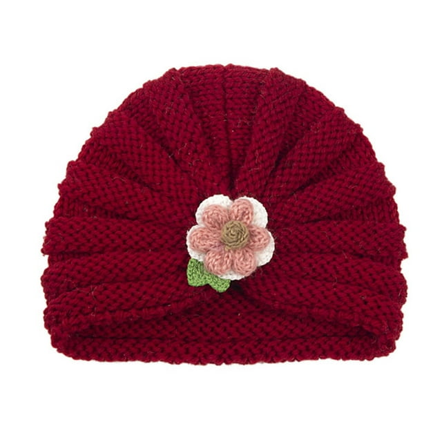 Baby Ear Protection Autumn Winter Baby Boys Girls Flowers Knitted Windproof Warmth Ear Protection Children Hat