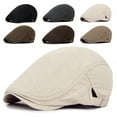 thumbnail image 3 of harmtty Fashion Men Women Solid Color Causal Duckbill Cap Outdoor Sports Flat Beret Hat,Beige, 3 of 7