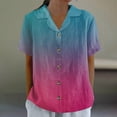 thumbnail image 2 of Agkizg Women's Collared Short Sleeve T Shirt Loose Fitting Slub Linen Casual Fashion Basic Top, 2 of 5