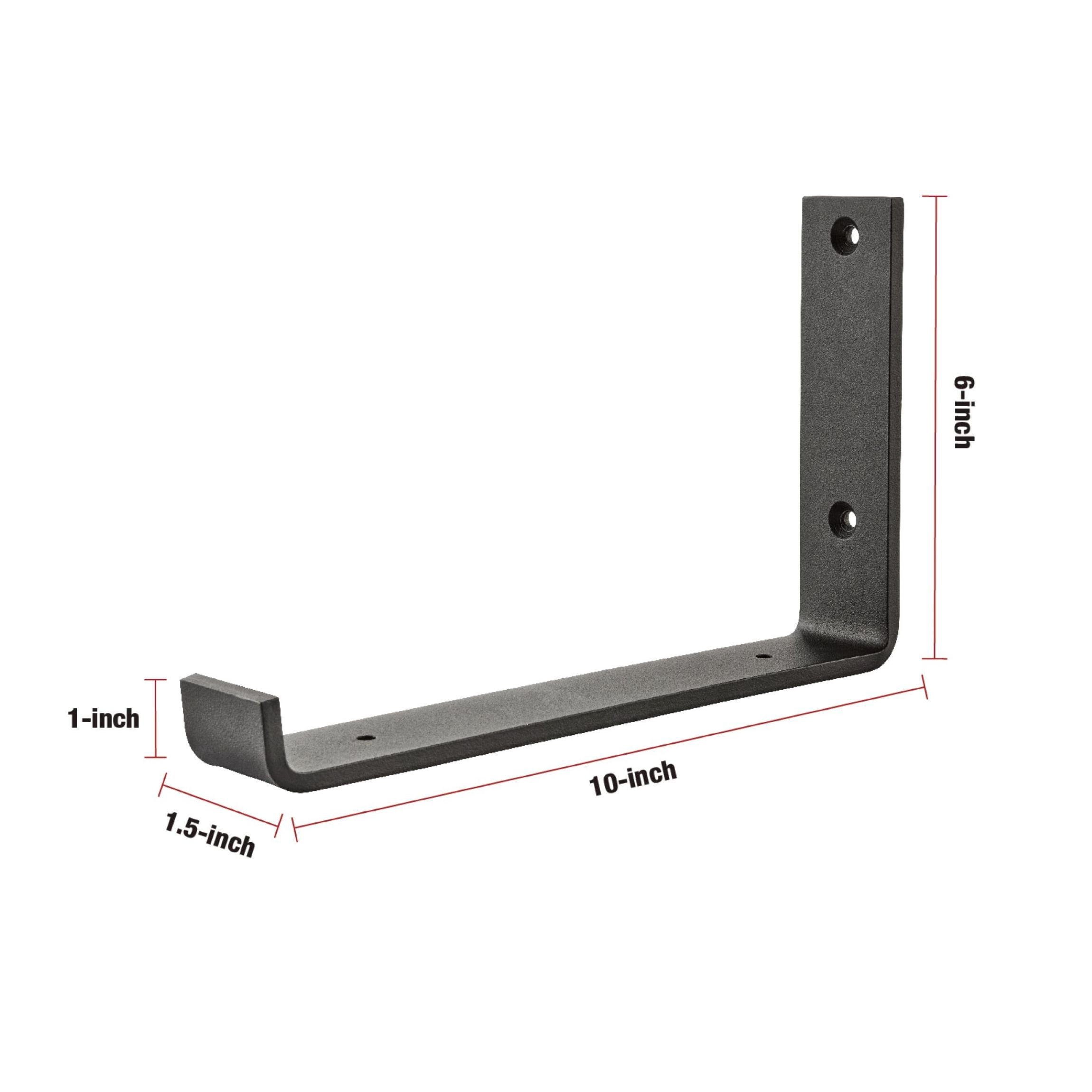 Hyper Tough L-Shape Shelf Bracket, Black, 2-Pack
