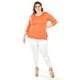 thumbnail image 5 of Blusa con detalles metalicos Roman Fashion /Tallas Extras, 276 (Naranja) naranja 38, 5 of 6