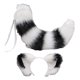 thumbnail image 3 of Accesorios de disfraz de cosplay Colco Traje de juego de cosplay Cola de orejas de zorro Blanco negro, 3 of 8