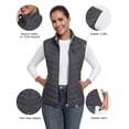 thumbnail image 4 of Women's Lightweight Packable Puffer VestWarm Quilted Windproof Sleeveless Jacket with 5 Zipper Pocketsfor Golf Hiking Travel Casual Wear Grey 2XL, 4 of 8