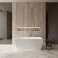 thumbnail image 2 of 59" Center Drain Soaking Tub in White with Floor Mounted Faucet in Chrome, 2 of 7