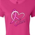 thumbnail image 4 of Inktastic Cure- Breast Cancer Awareness Pink Ribbon Women's T-Shirt, 4 of 5