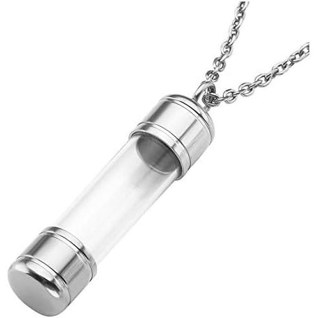 Tubo contenedor cilíndrico de acrílico transparente de acero inoxidable Urna para cenizas
