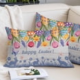 thumbnail image 2 of Happy Easter Pillow Covers 16"x24", Colorful Eggs Spring Tulips Flowers Farm Wooden Soft Brushed Microfiber Breathable Throw Pillow Covers, Decorative Pillowcase with Zipper for Couch Sofa Bedroom, 2 of 9